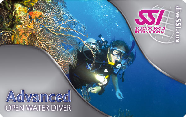 Carte de certification ADVANCED OPEN WATER DIVER de SSI